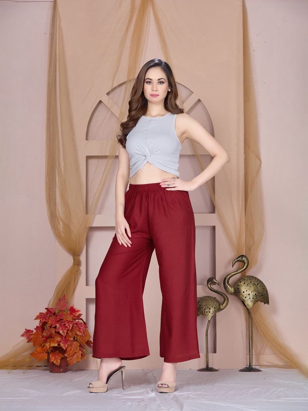 Vivika Women Solid Jumbo Size Relaxed Fit Flared Palazzos - view 1