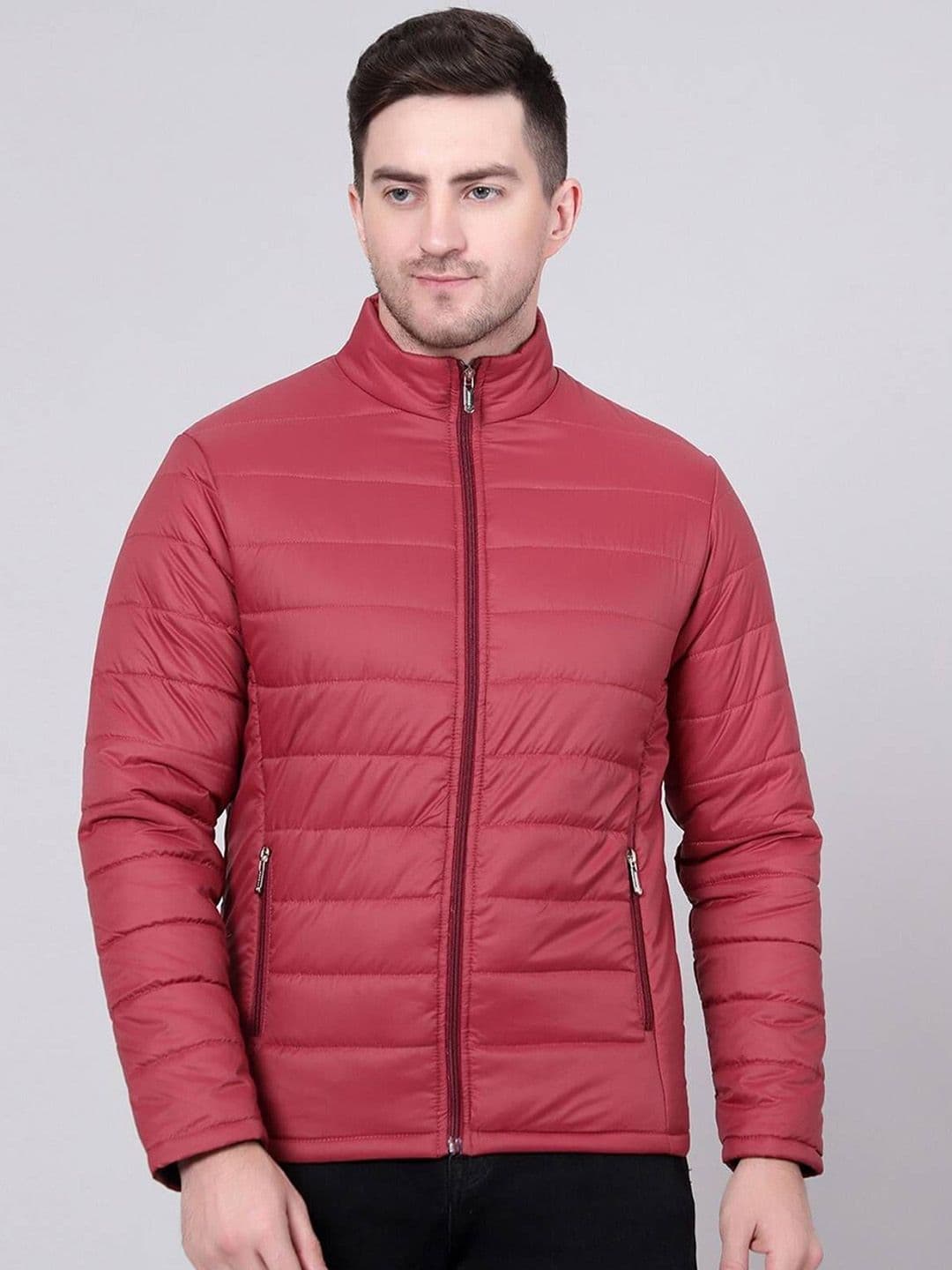 Stylecast X Kotty Striped Stand Collar Lightweight Puffer Jacket - view 1