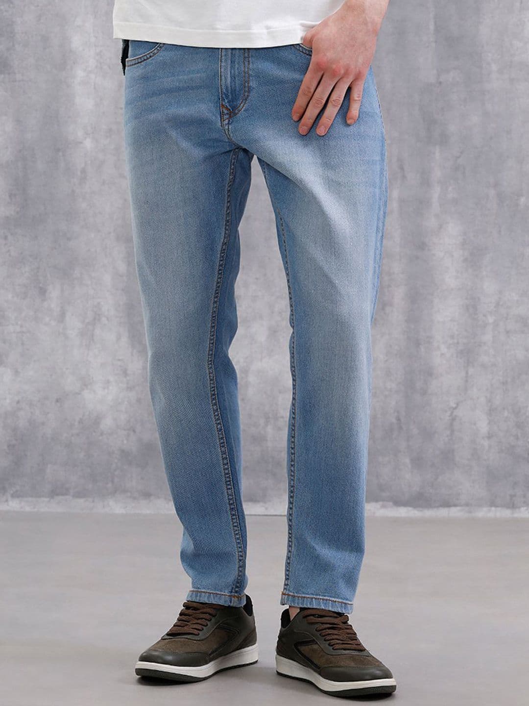 WROGN Men Comfort Slim Fit Mid-Rise Heavy Fade Jeans - view 1