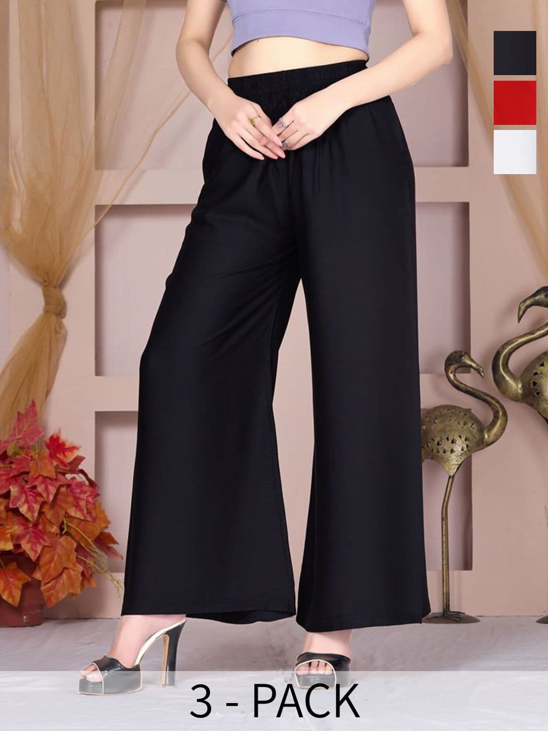 Vivika Women Pack of 3 Wide Leg Palazzos - view 1