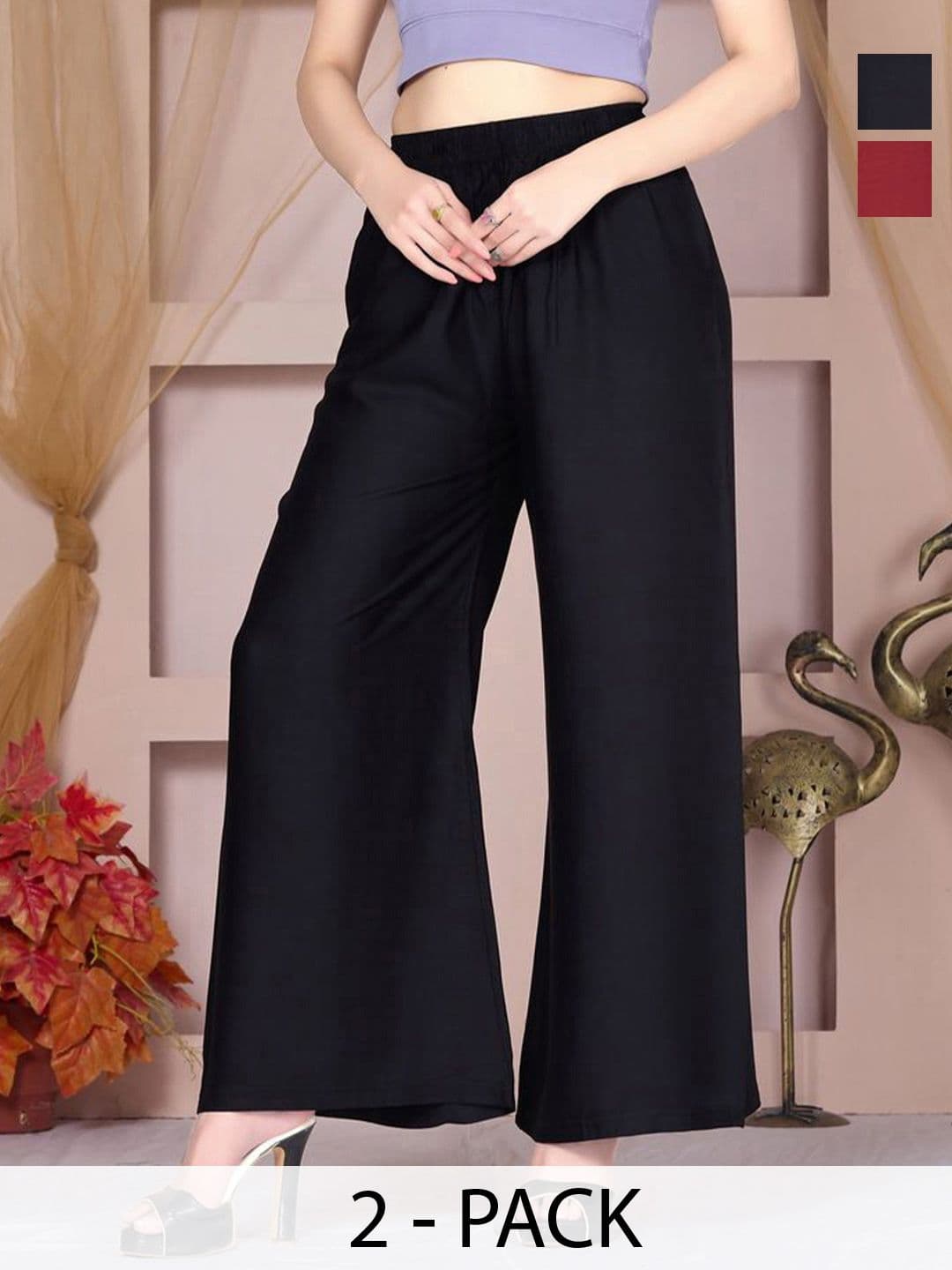 Vivika Women Pack Of 2 Flared Palazzos - view 1