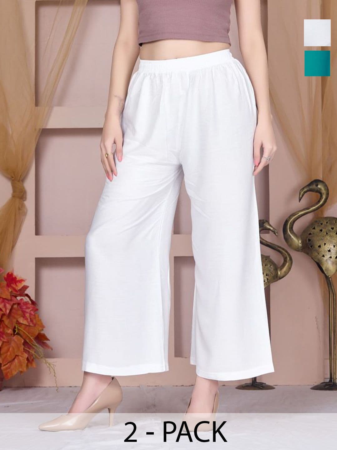 Vivika Women Pack Of 2 Flared Palazzos - view 1