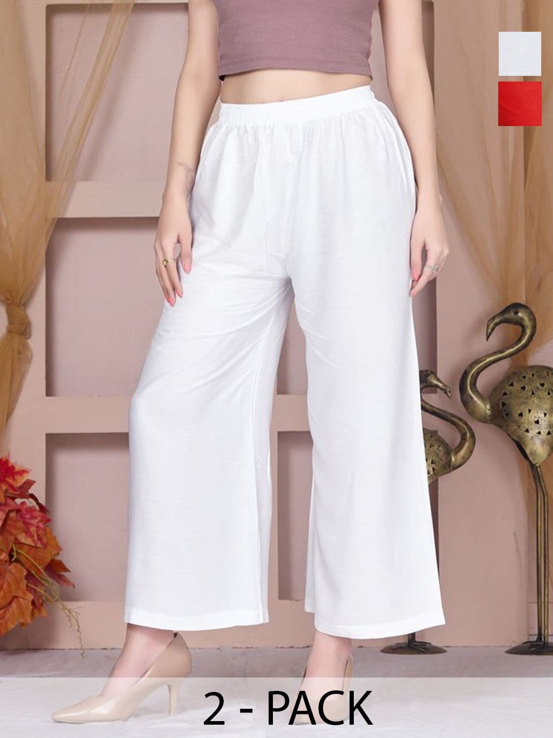 Vivika Women Pack of 2 Flared Palazzos - view 1