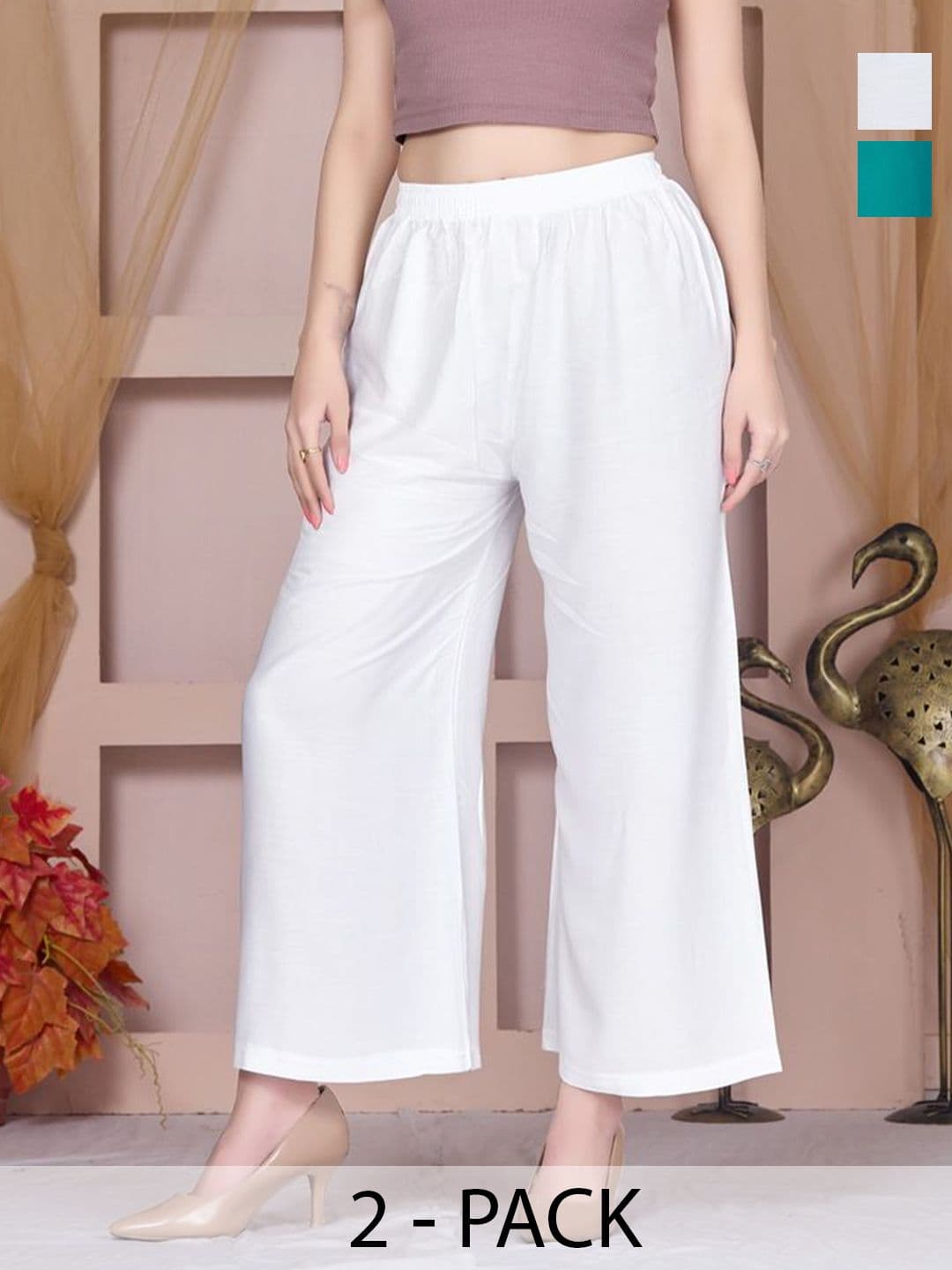 Vivika Women Pack of 2 Flared Palazzo - view 1