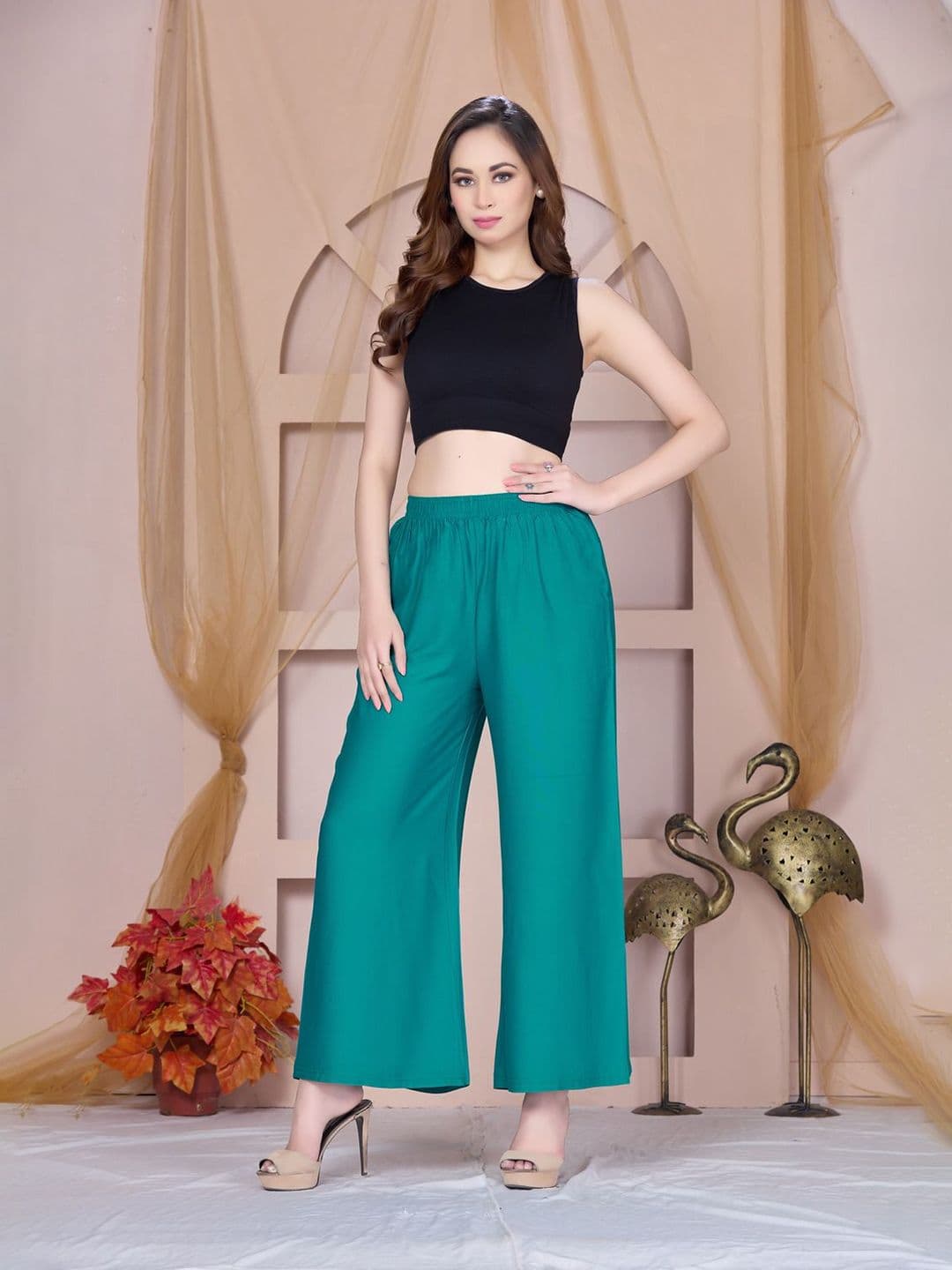 Vivika Women Flared Jumbo Size Relaxed Fit Daily Wear Palazzo - view 1