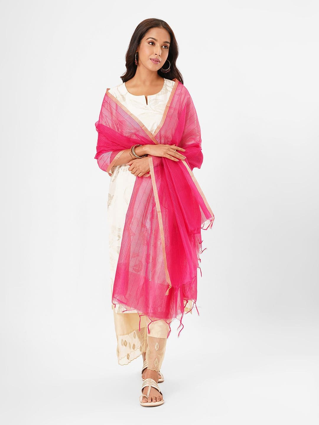 RANGMANCH BY PANTALOONS Geometric Woven Design Dupatta - view 1