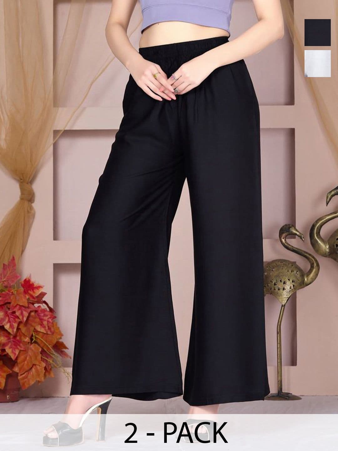 Vivika Women Pack Of 2 Flared Palazzos - view 1