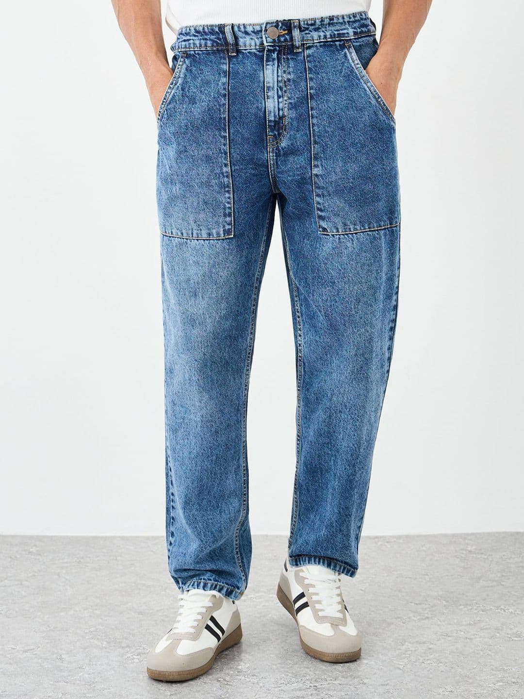 Styli Men Tapered Fit Mid-Rise Pure Cotton Jeans - view 1