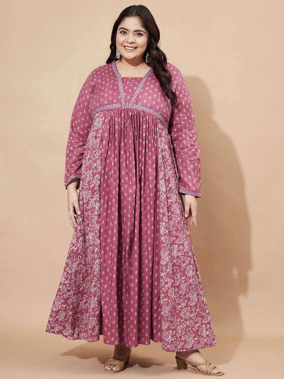 GULMEHAK Women Floral Printed Daily Cotton Anarkali Kurta - view 1
