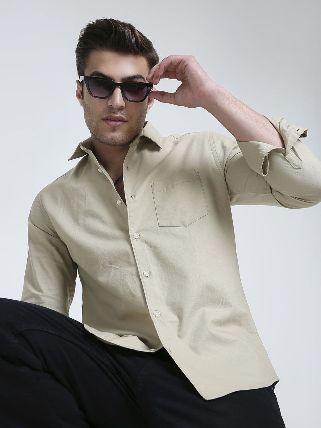 VASTRADO Classic Slim Fit Long Sleeves Cotton Casual Shirt - view 1
