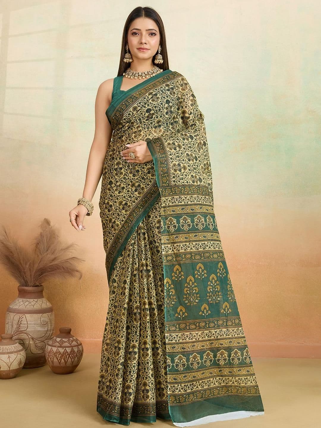 SHANVIKA Floral Pure Cotton Saree - view 1