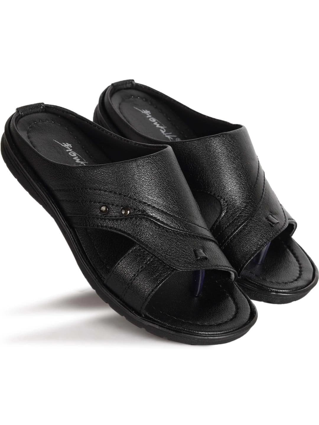 Browalk Men Black Synthetic Leather Sandals - view 1