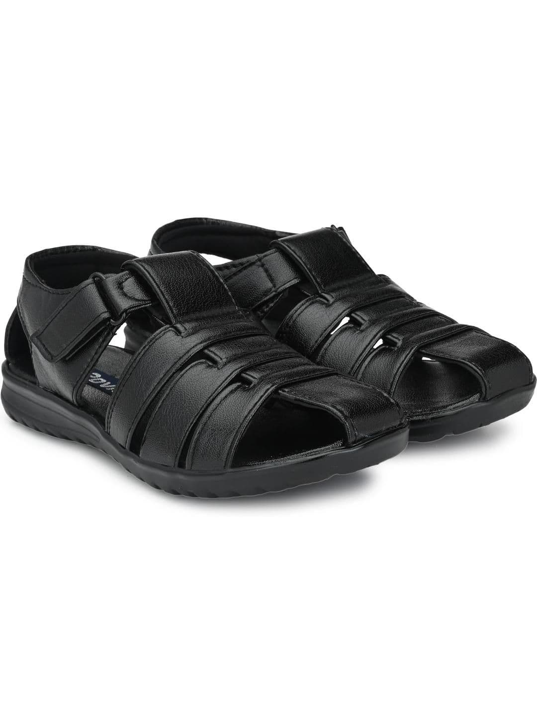 Browalk Men Black Synthetic Leather Sandals - view 1