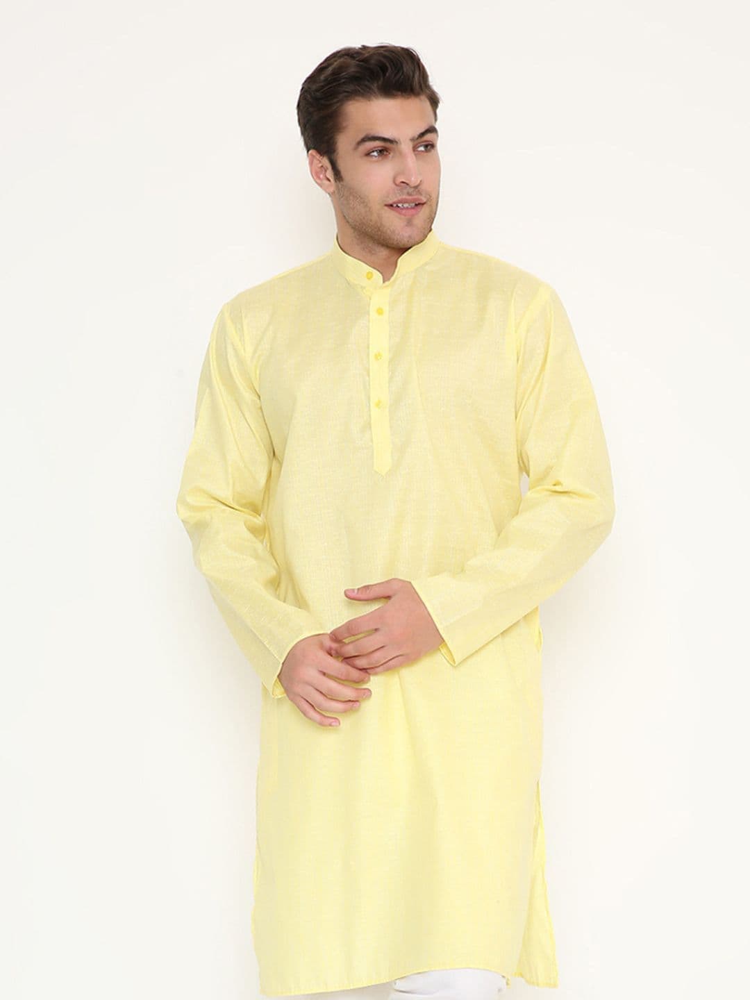 Maharaja Men Solid Band Collar Straight Kurta - view 1