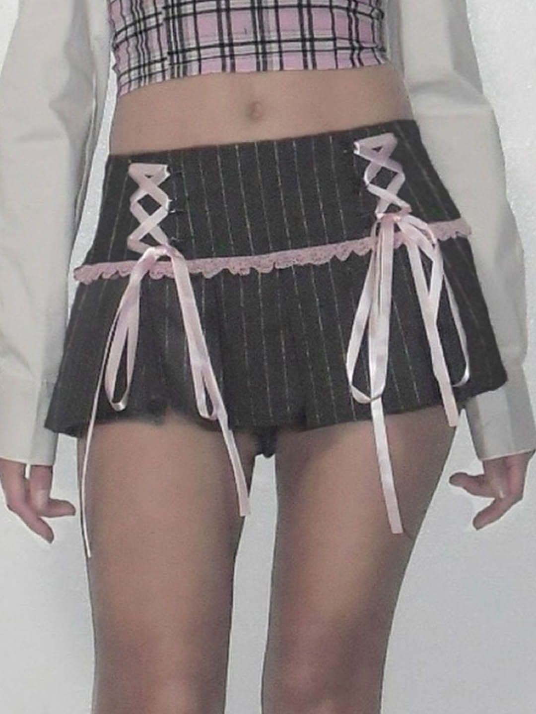 StyleCast Striped A-Line Mini Skirt - view 1