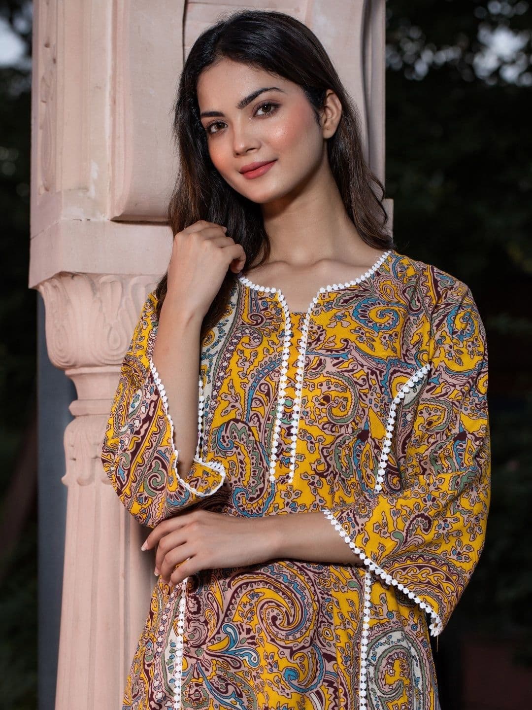 Tabeedah Women Ethnic Motifs Printed Daily A-Line Kurta - view 1