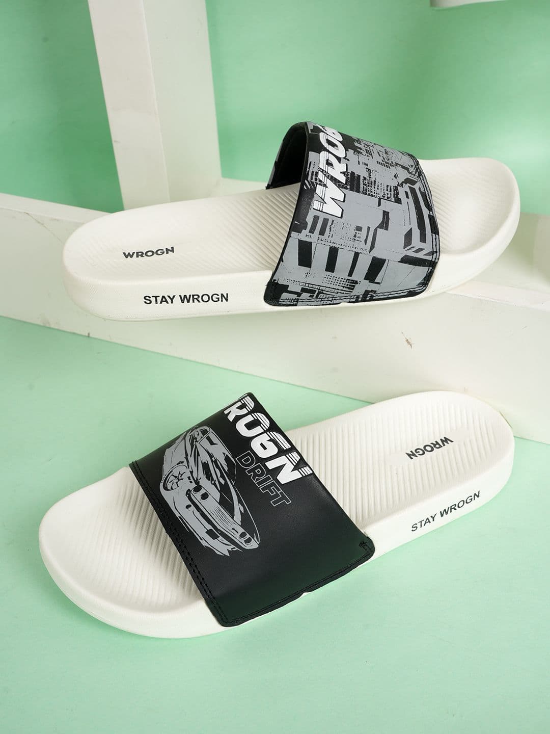 WROGN Men Printed Sliders Flip Flops - view 1