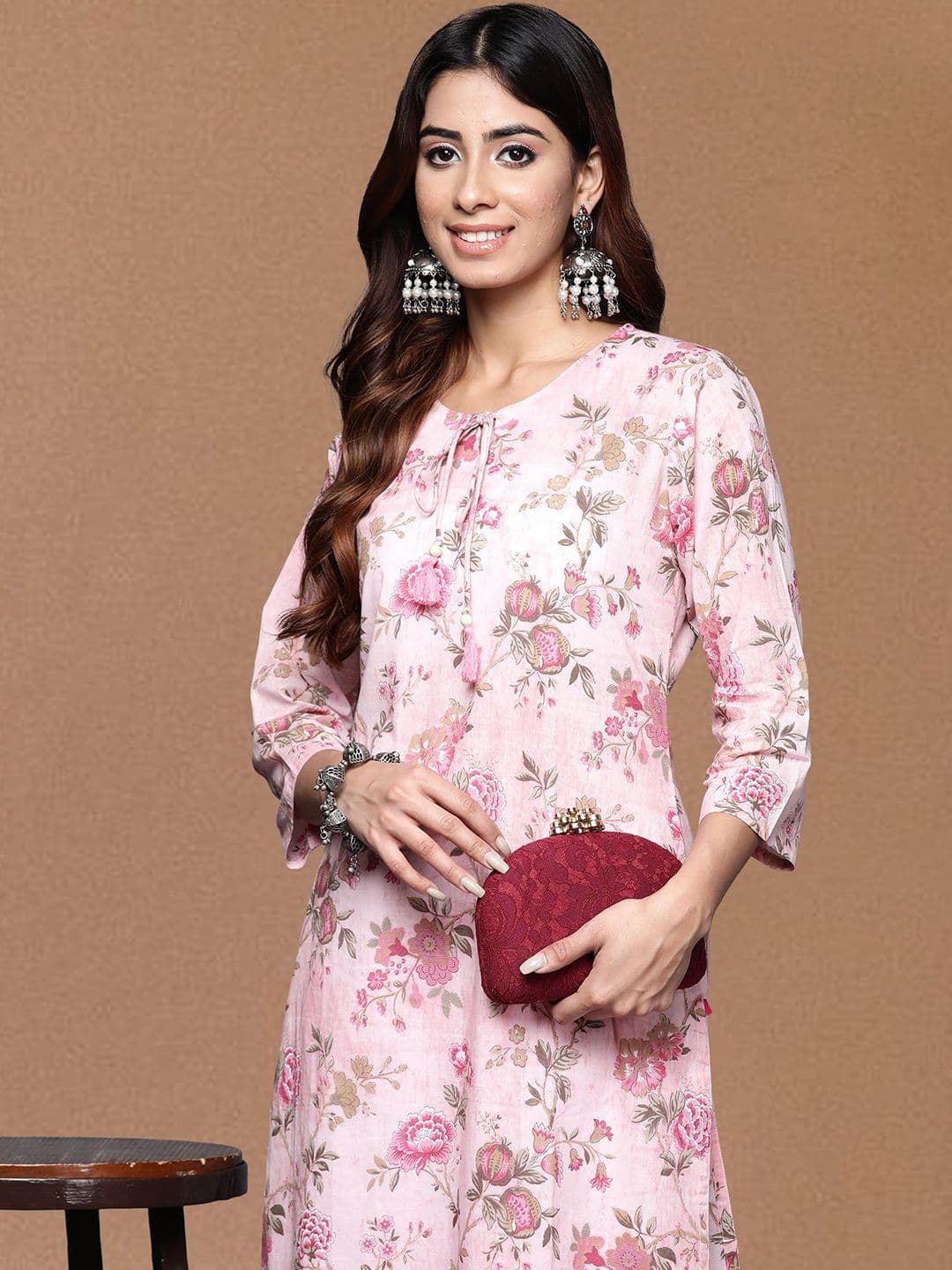 all about you Women Floral Printed Screen Print Daily Cotton A-Line Kurta - view 1