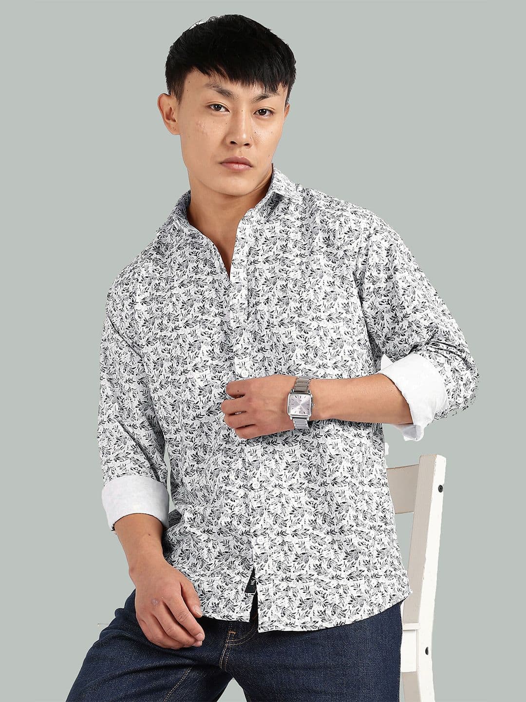7TH LEGION Smart Floral Printed Spread Collar Casual Shirt - view 1