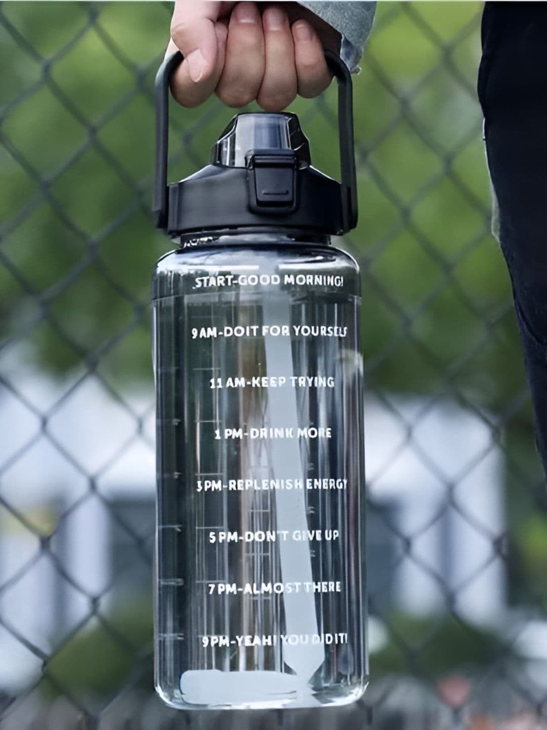 Virtuous Black Printed Water Bottle - 2L - view 1