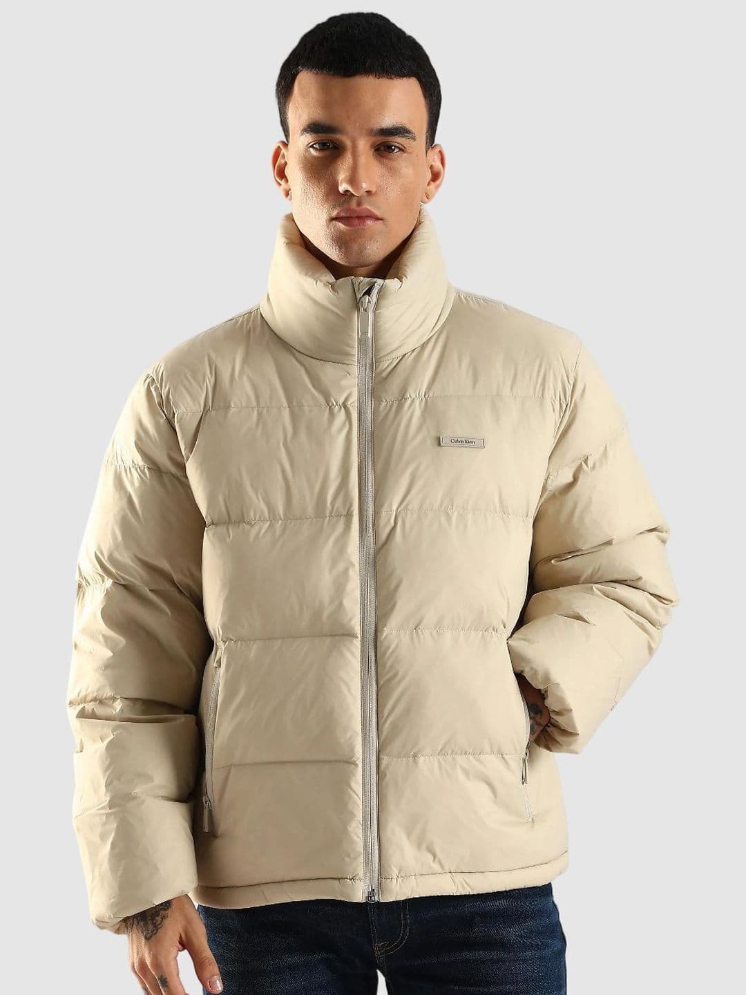 Calvin Klein Jeans Stand Collar Windcheater Nylon Padded Jacket - view 1