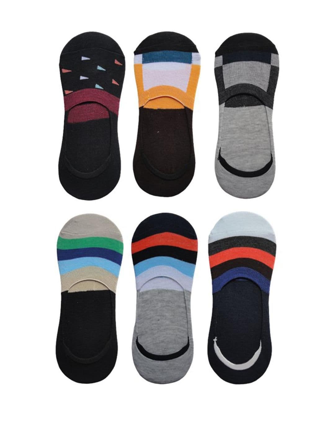 VOICI Unisex Set Of 6 Multicolored Loafer Socks - view 1