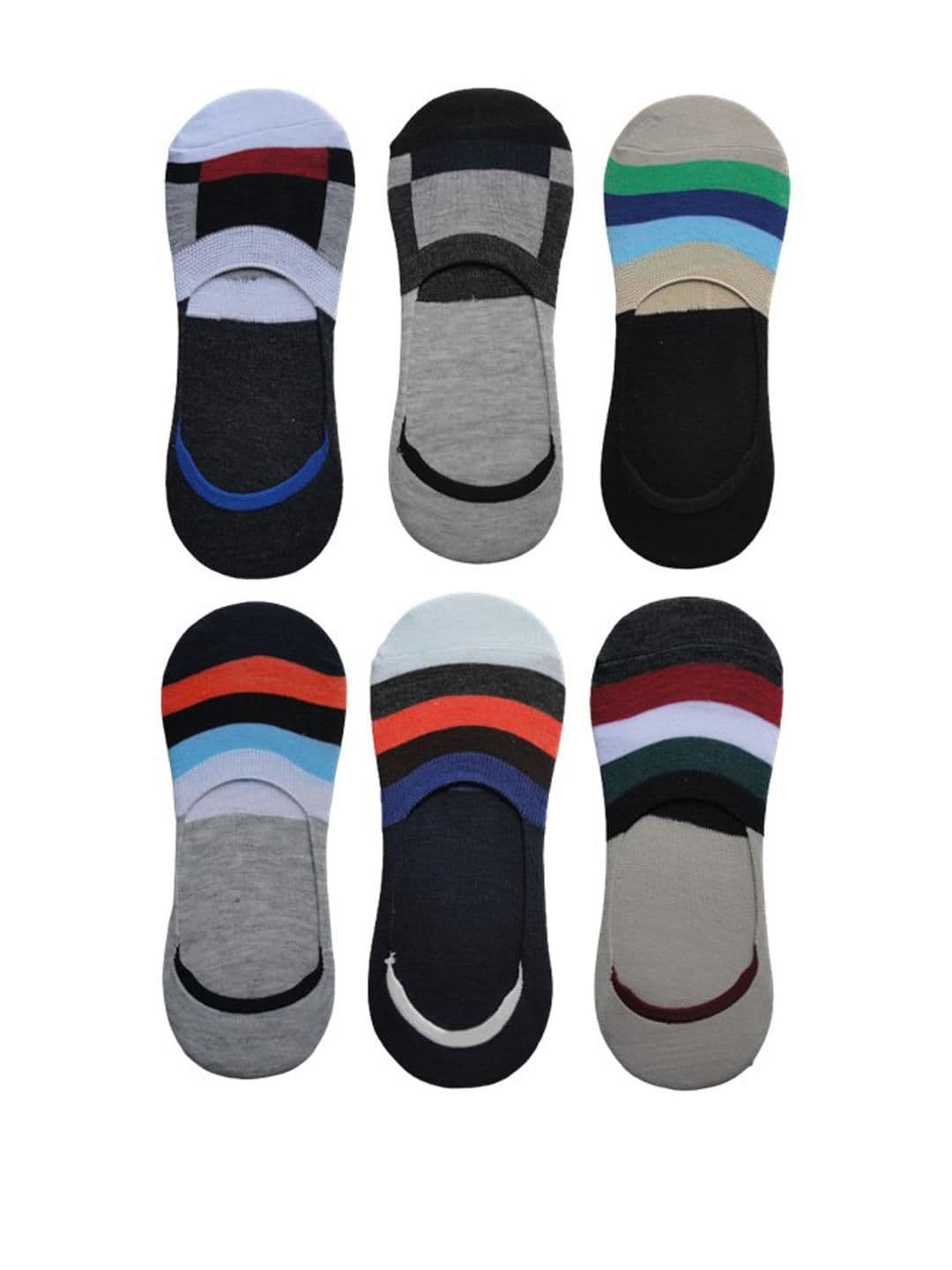 VOICI Unisex Pack Of 6 Multi Color Cotton Casual Socks - view 1