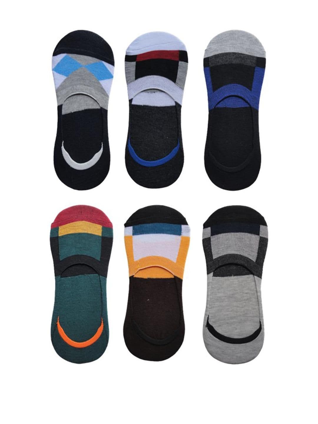 VOICI Multi-Color Pack of 6 Striped No-Show Loafer Socks - view 1