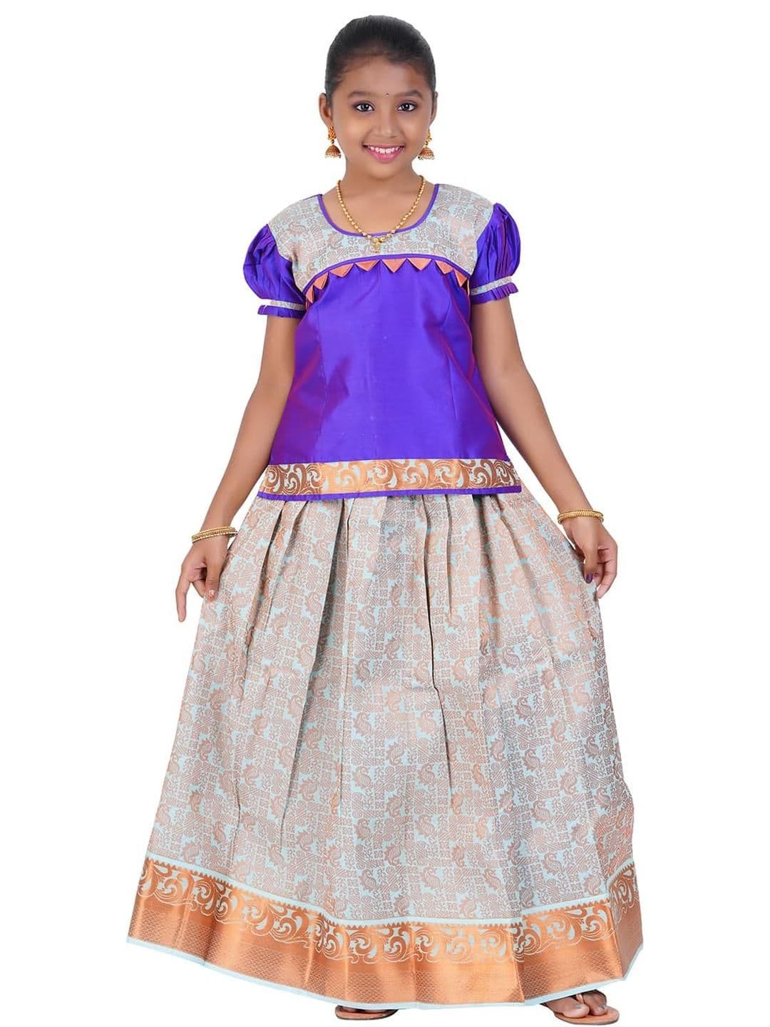 SKV ETHNIVERSE Girls Traditional Indian Lehenga Choli Set - view 1