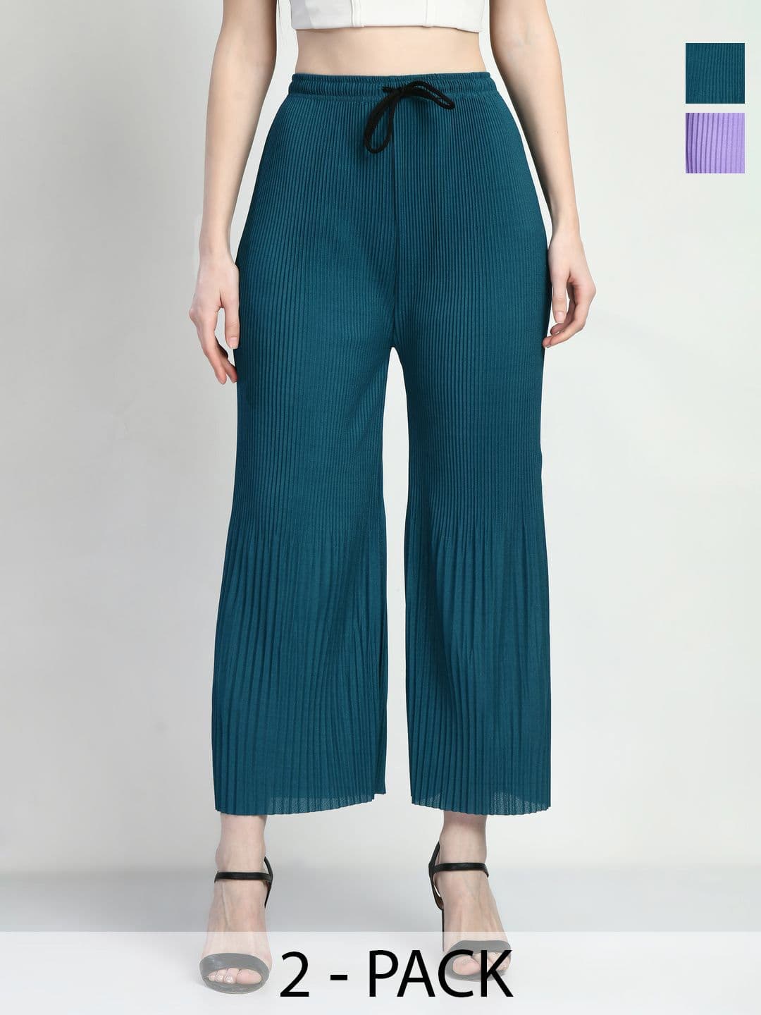 Brainbees Pack Of 2 Women Ethnic Wide Leg Palazzos - view 1