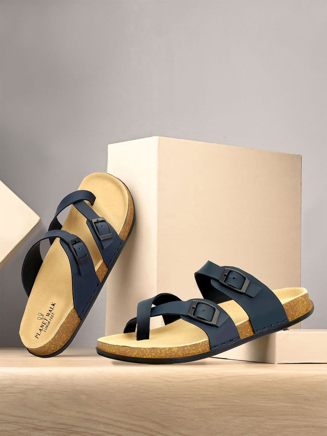 PLANET WALK Men Diagonal Strap Buckle Comfort Sandals - view 1