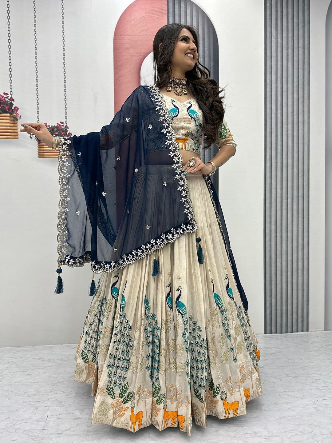 BAESD Embroidered Semi-Stitched Lehenga & Unstitched Blouse With Dupatta - view 1