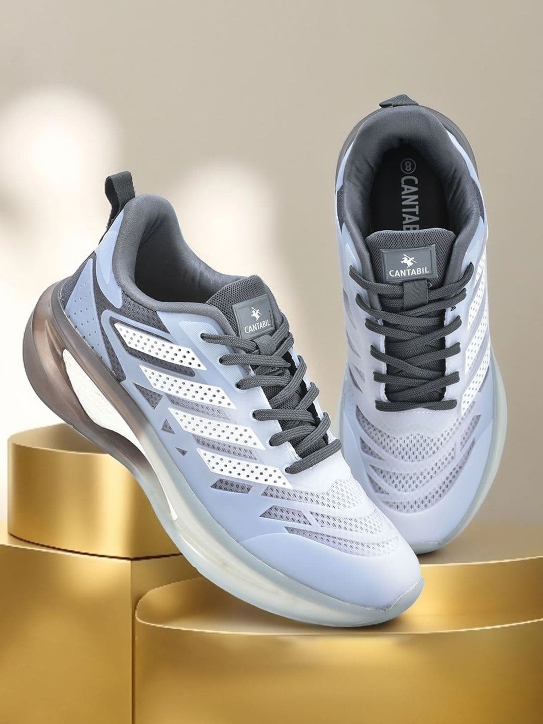 Cantabil Men Textured Round Toe Lace Ups Lightweight Running Sports Shoes - view 1