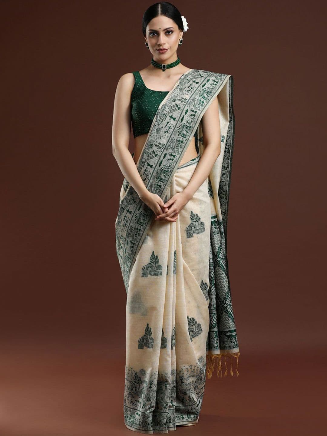 Mitera Ethnic Motifs Chanderi Saree - view 1