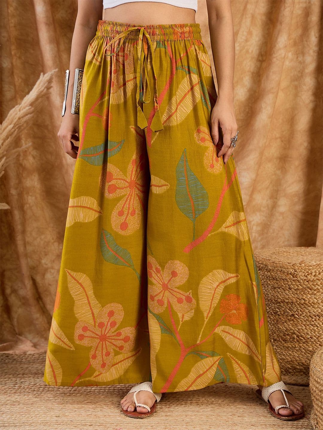InWeave Women Floral Printed Ethnic Palazzos - view 1