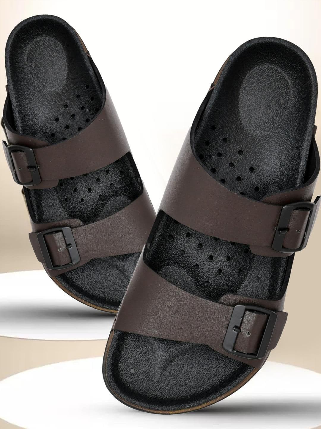 Kerzl Men Brown Casual Slip-On Sandals - view 1