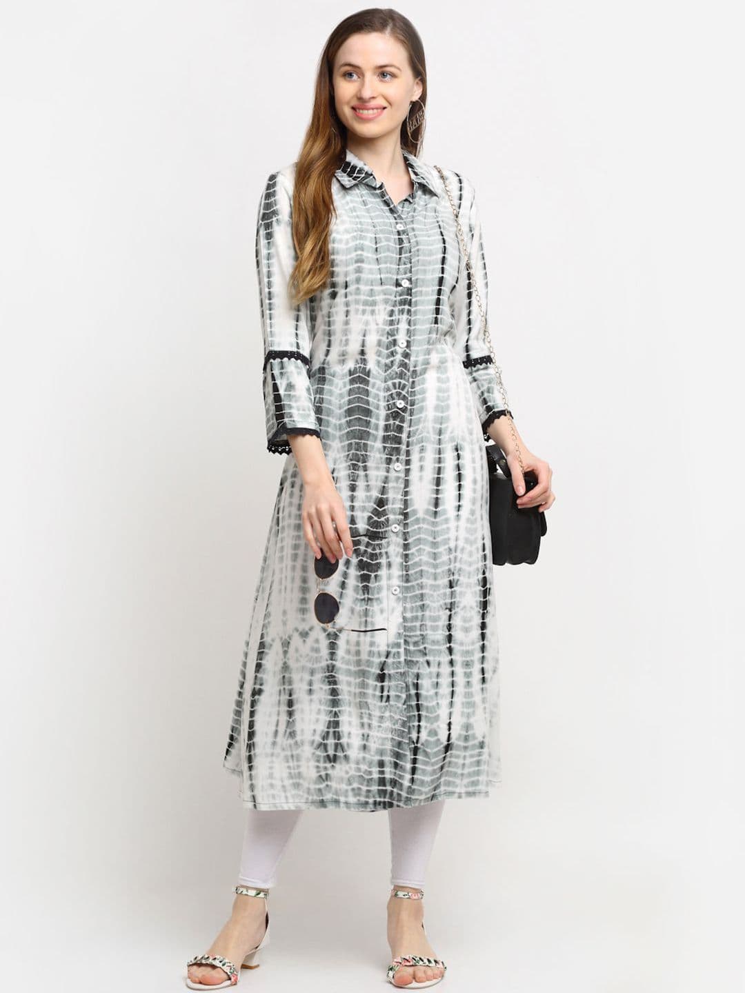 CORSICA Women Dyed Shirt Collar Kurta - view 1