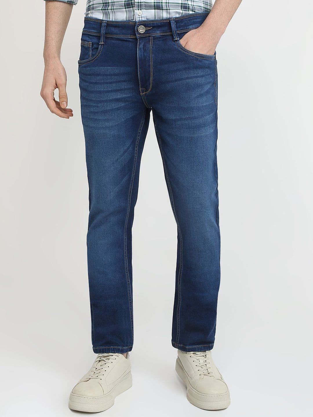 Parx Men Tapered Fit Low-Rise Low Distress Heavy Fade Cotton Jeans - view 1
