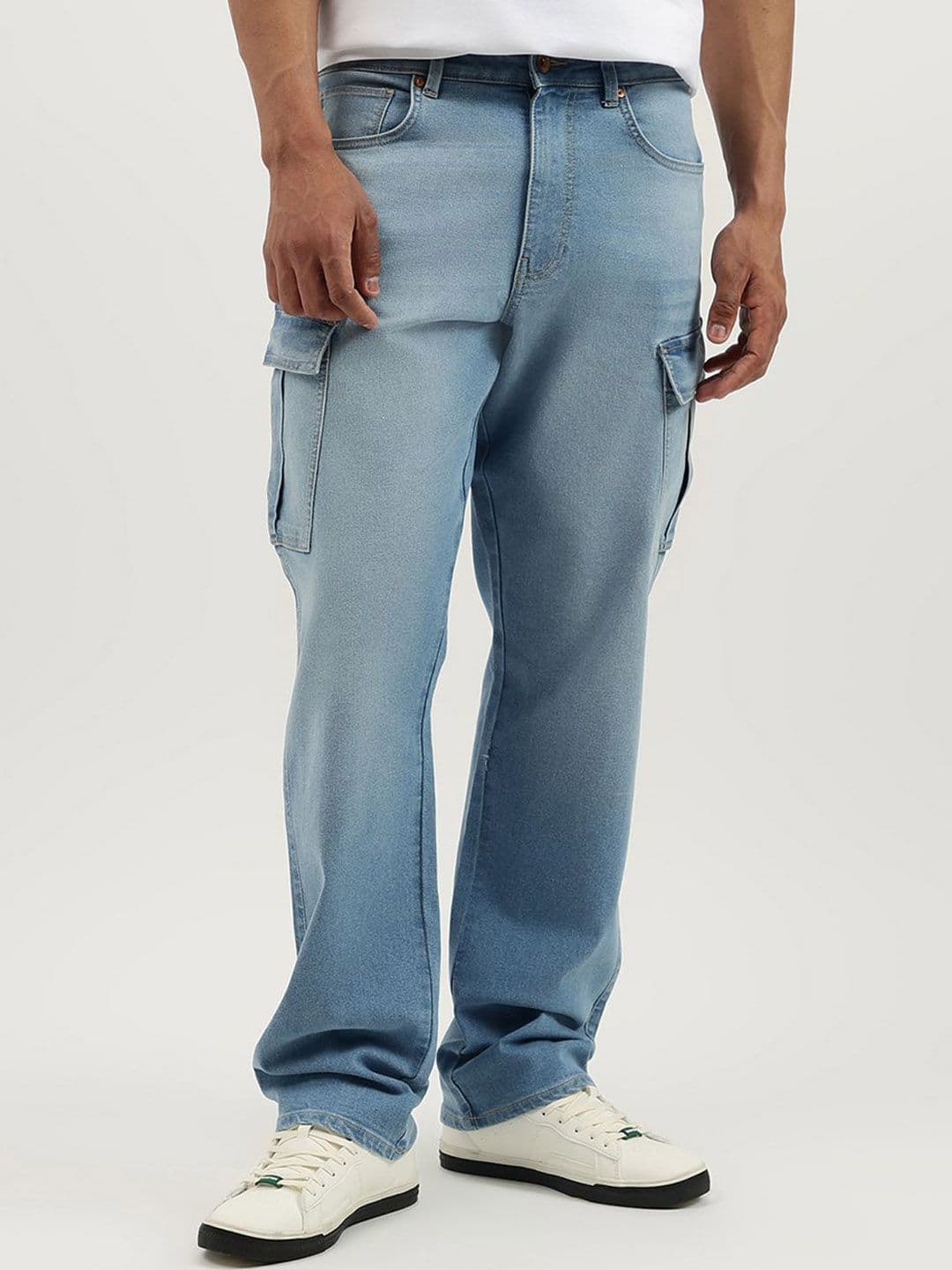 United Colors of Benetton Men Relaxed Fit Mid-Rise Light Fade Cargo Jeans - view 1
