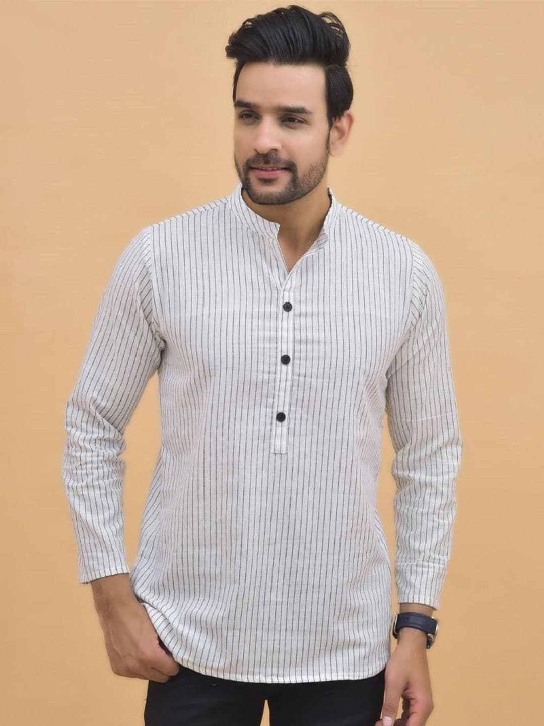 Anouk Rustic Men Striped Daily Cotton Straight Kurta - view 1