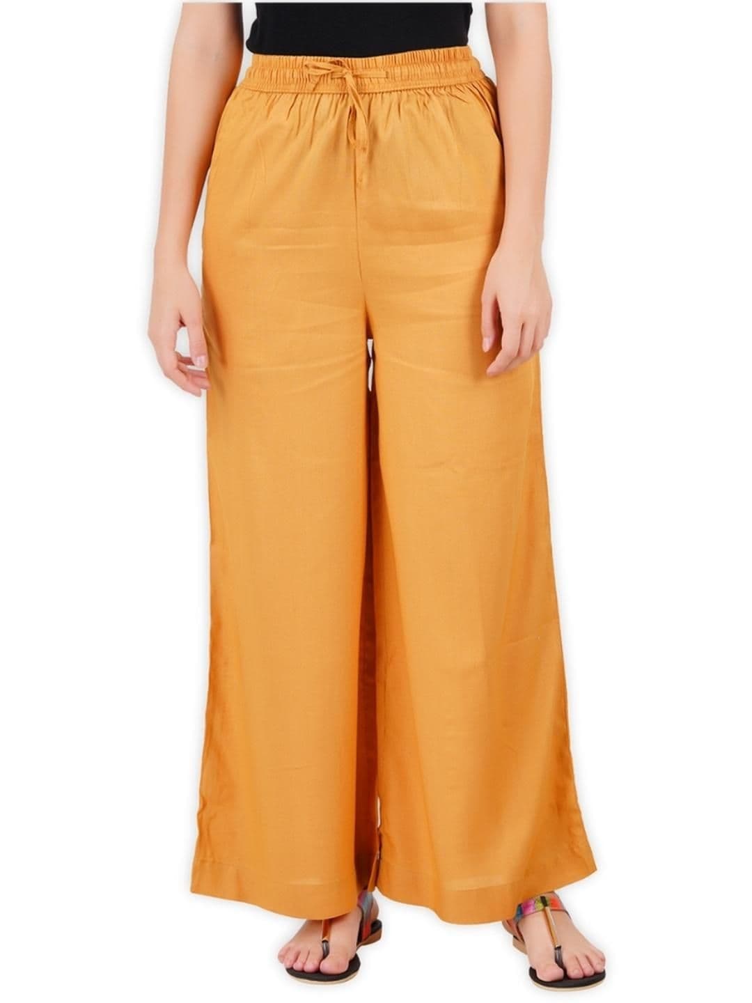 Happy Bunny Women Brown Solid Mid-Rise Regular Fit Palazzo Pants - view 1