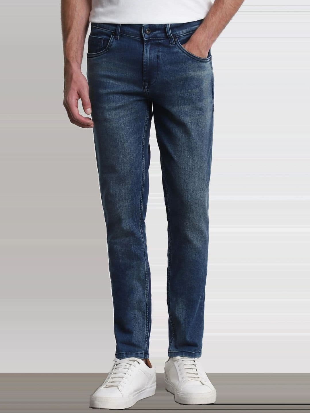Mufti Men Skinny Fit Mid-Rise Clean Look Light Fade Stretchable Jeans - view 1