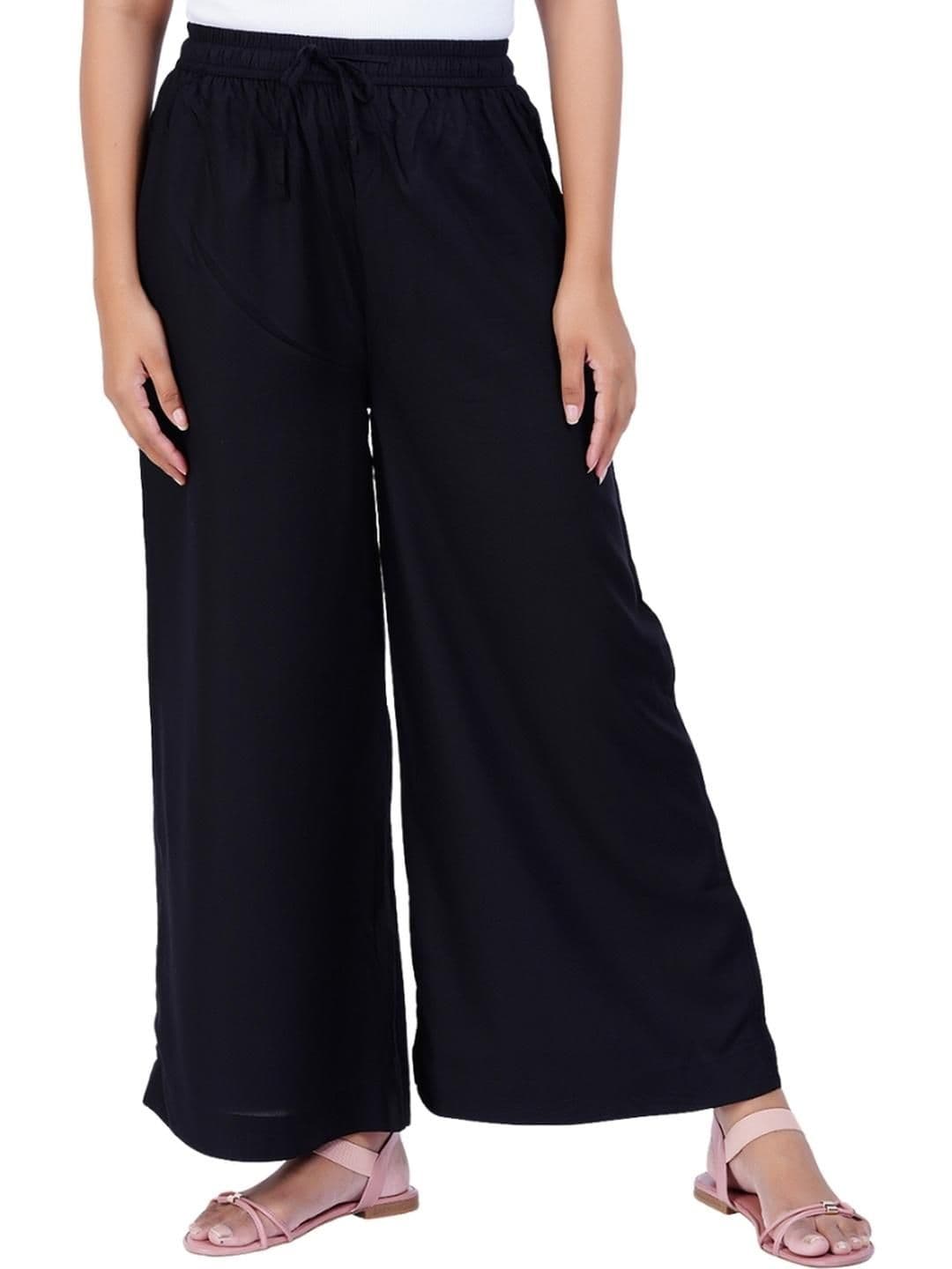 Happy Bunny Women Black Solid Mid-Rise Regular Fit Palazzo Pants - view 1