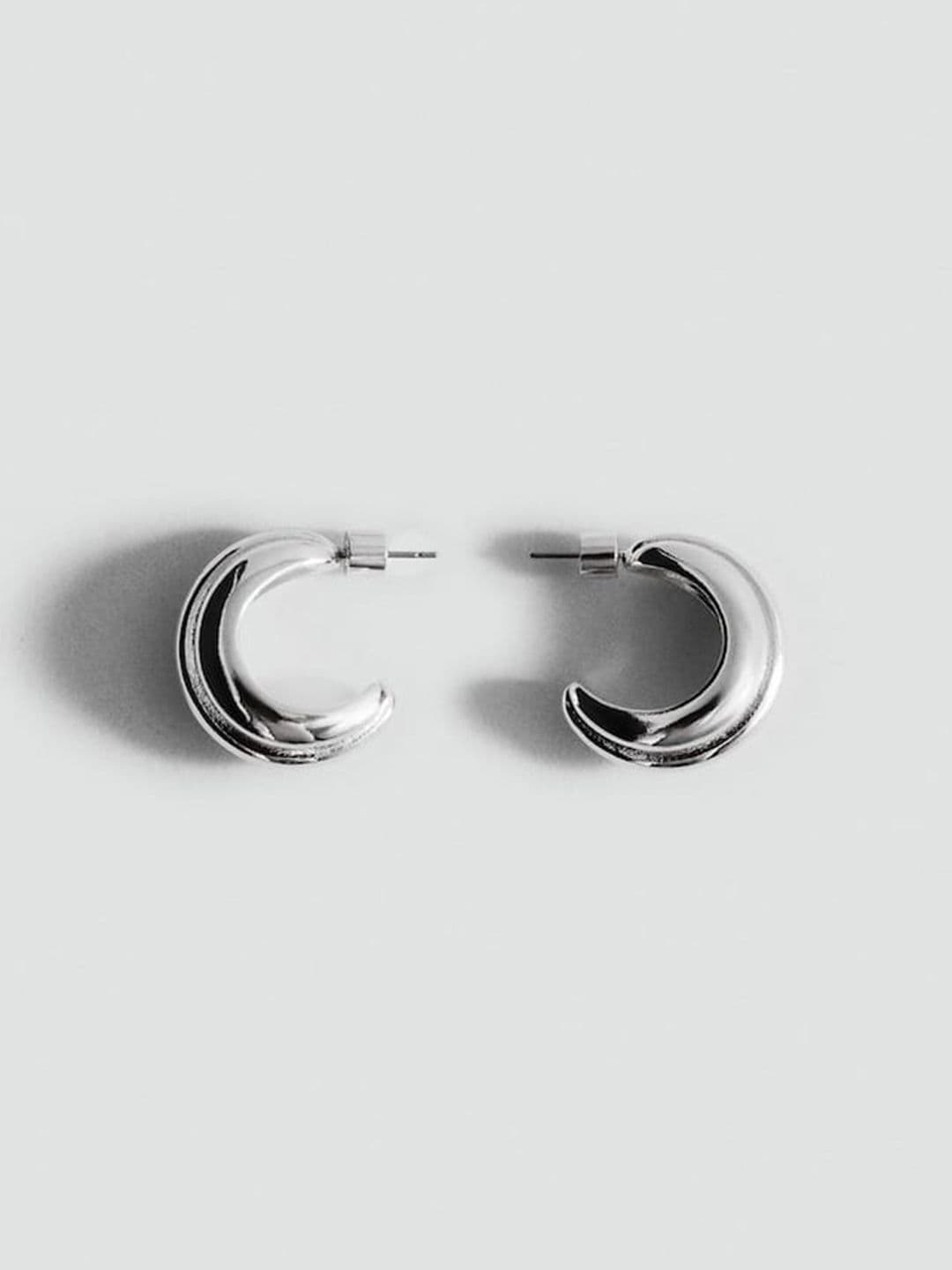 MANGO Contemporary Half Hoop Earrings - view 1