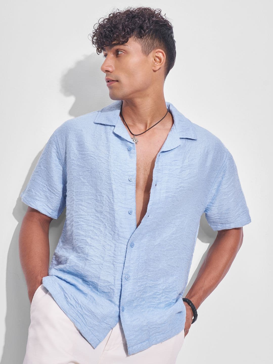 HIGHLANDER Cuban Collar Relaxed Fit Casual Shirt - view 1