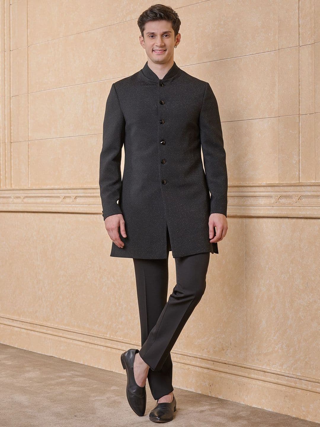 Tasva Classic Indo Western Pure Cotton Sherwani Set