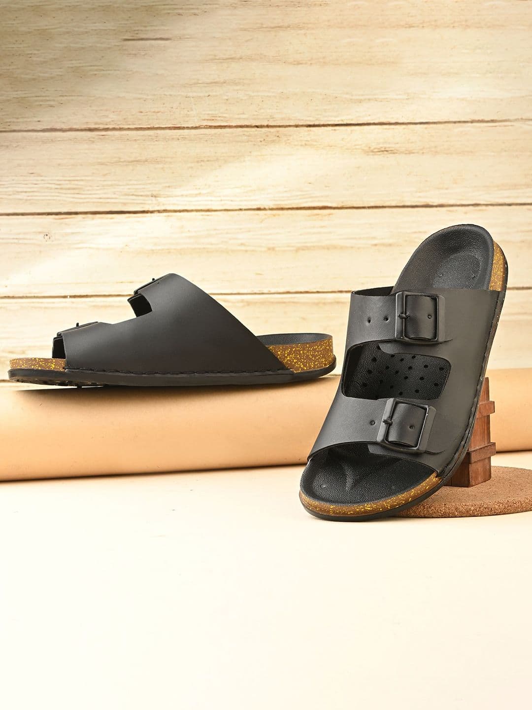 K Footlance Men Men Solid Sliders with Buckles - view 1
