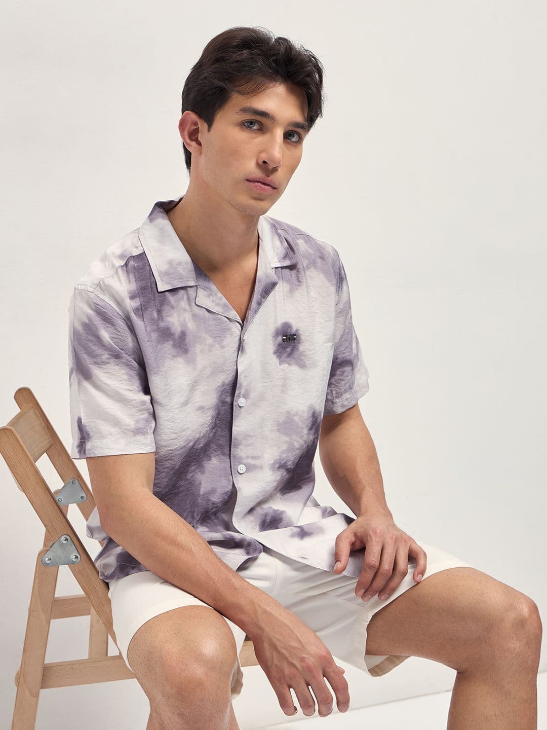 THE BEAR HOUSE Abstract Digital Printed Cuban Collar Relaxed Fit Casual Shirt - view 1