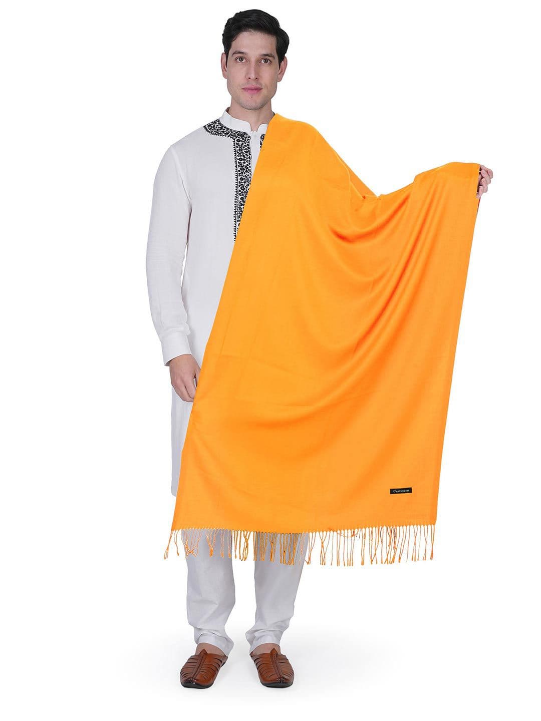 Manra Men Woollen Stole With Tasselled Border - view 1