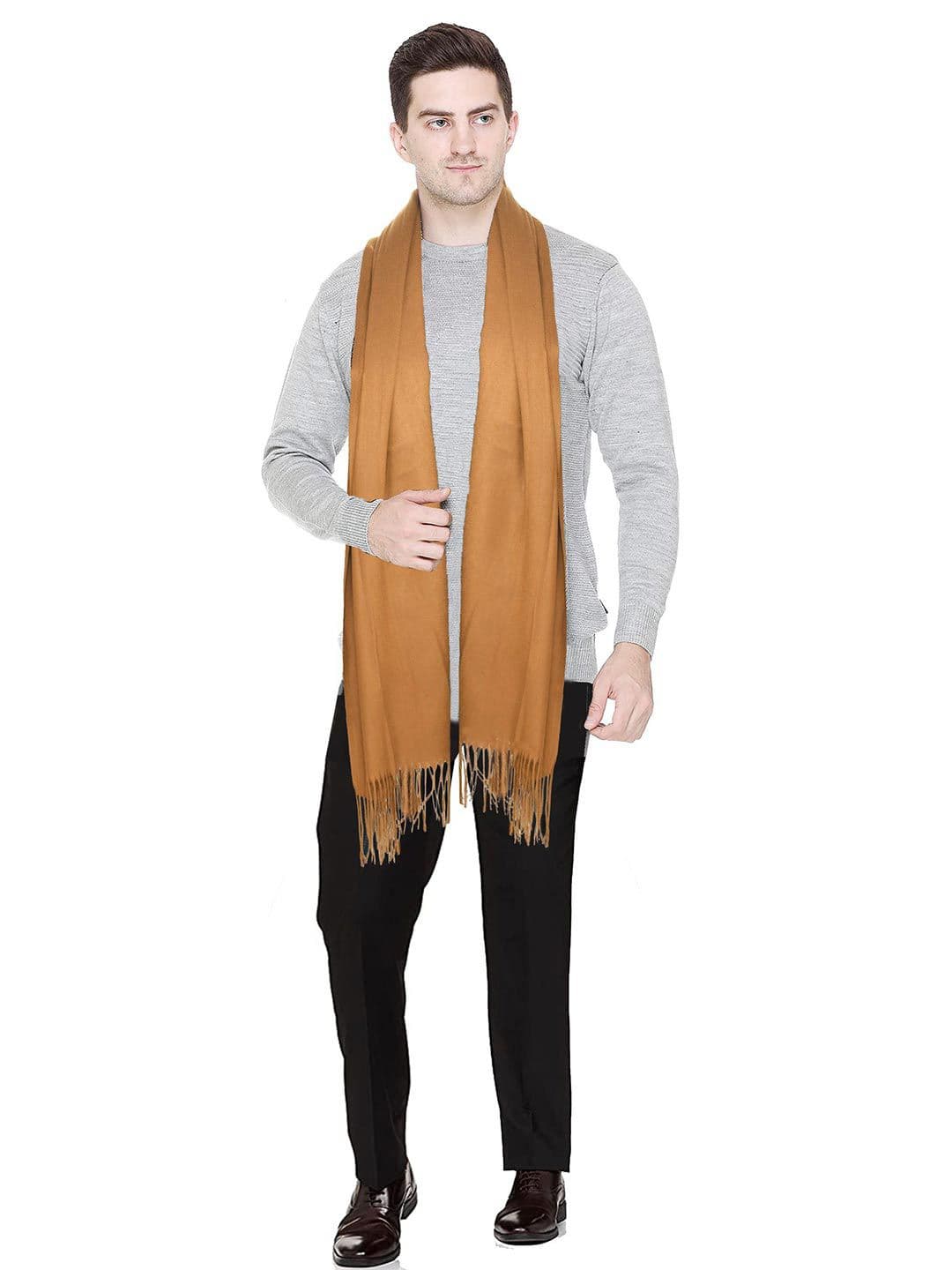 Manra Men Plain Stole with Tasselled - view 1